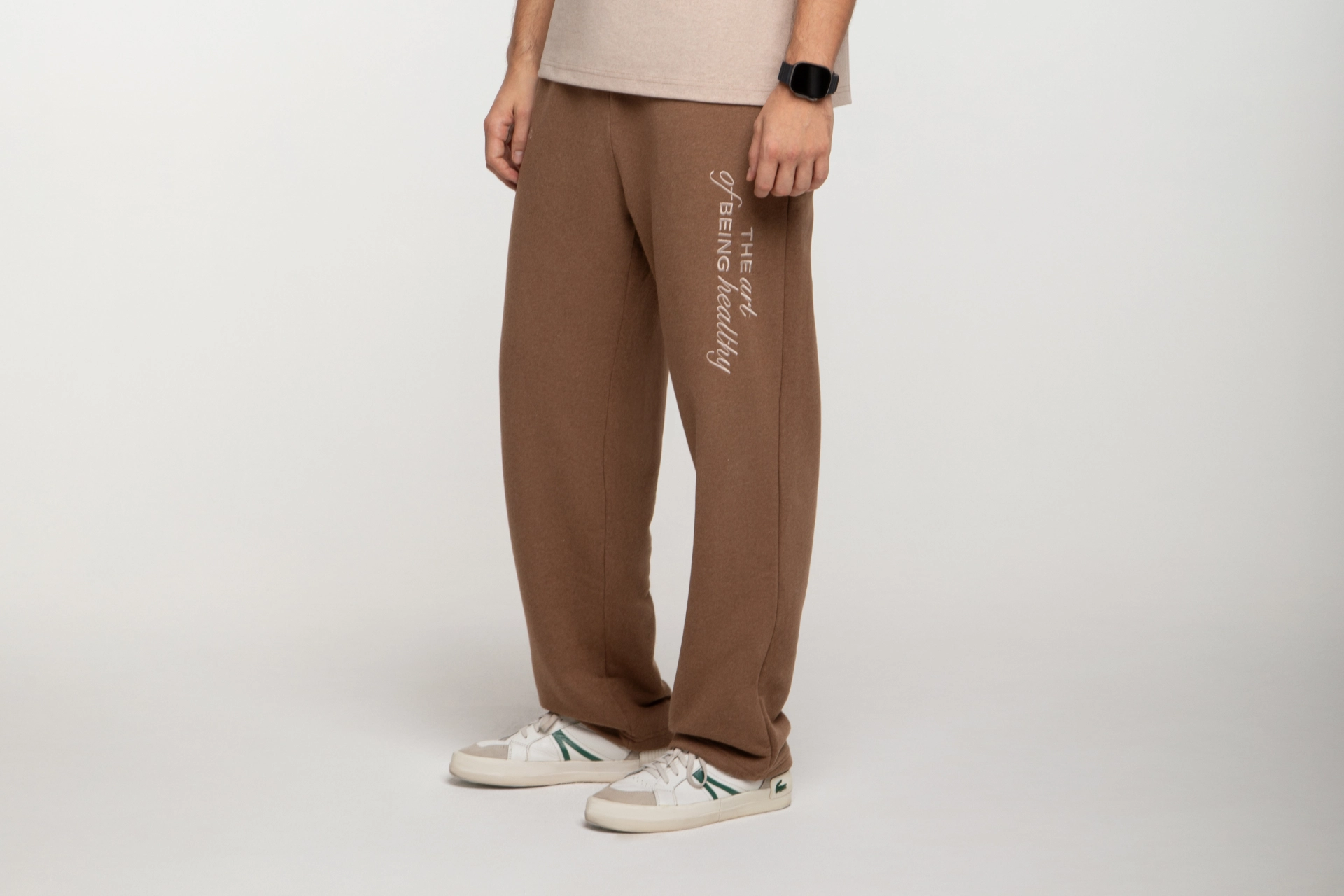 Pantaloni a gamba dritta unisex, marroni
